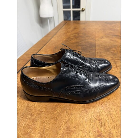 Johnston & Murphy Limited Shoes Men’s 11.5 D Black Leather Wing Tip Oxford USA - Picture 3 of 8